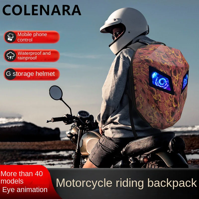 COLENARA 멋진 배낭 LED 방수 야외 사이클링 가방, 여성용 헬멧 숄더백, ABS + PC 하드 쉘 노트북 가방, 신제품