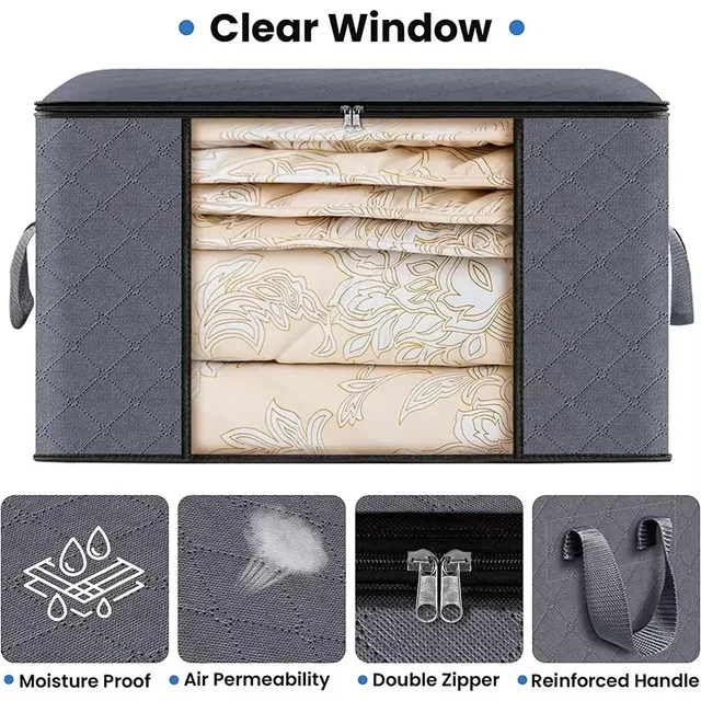 Sac de rangement pour vêtements de grande capacité, couverture pliable, sacs de rangement, conteneurs de rangement pour organiser les vêtements de placard de chambre à coucher, 1/3 pièces 5