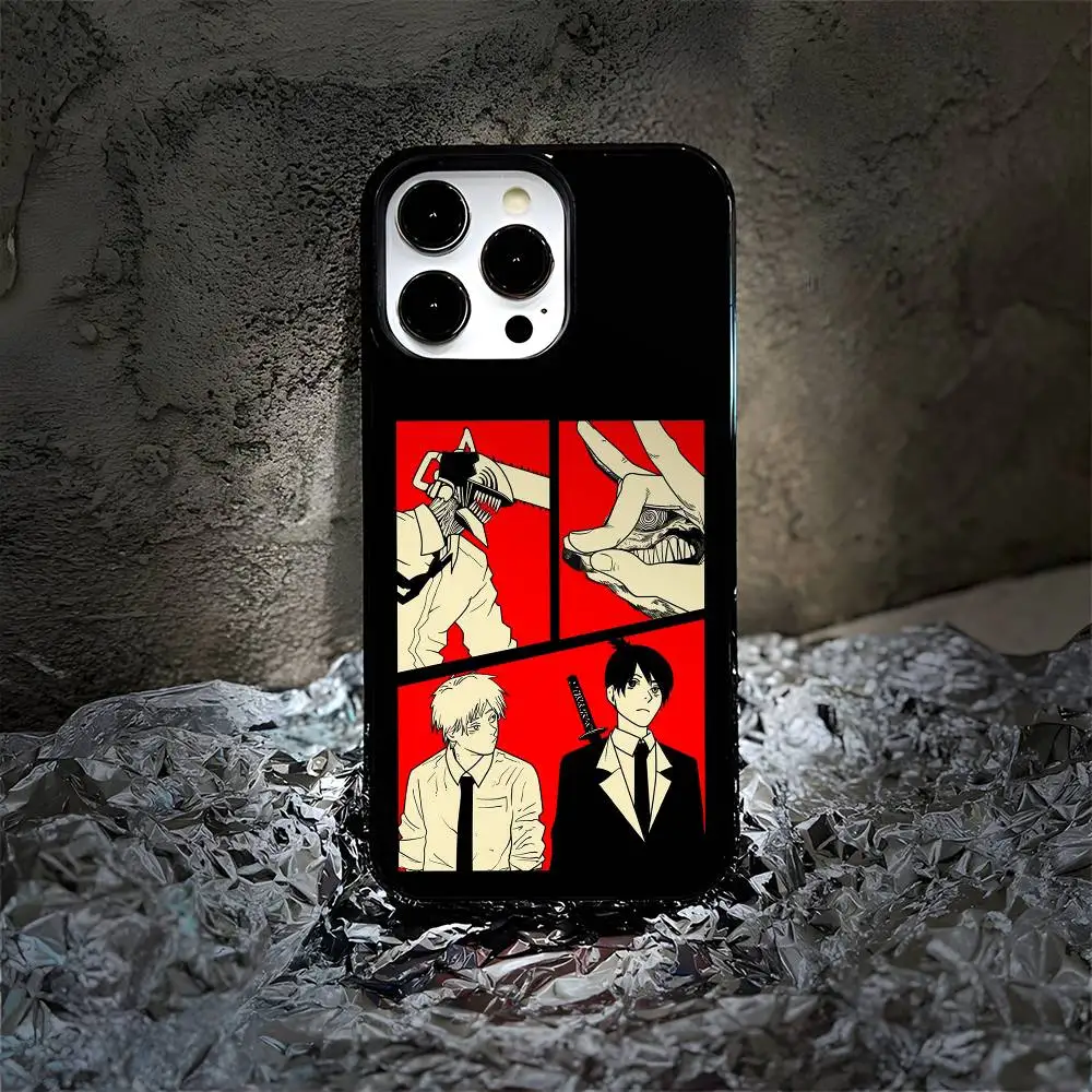 Anime C-Kettensäge M-Man Handyhülle für iPhone 16 15 14 13 12 11 Pro Max Plus Mini magnetische Magsafe kabellose Ladeabdeckung – Detail 6