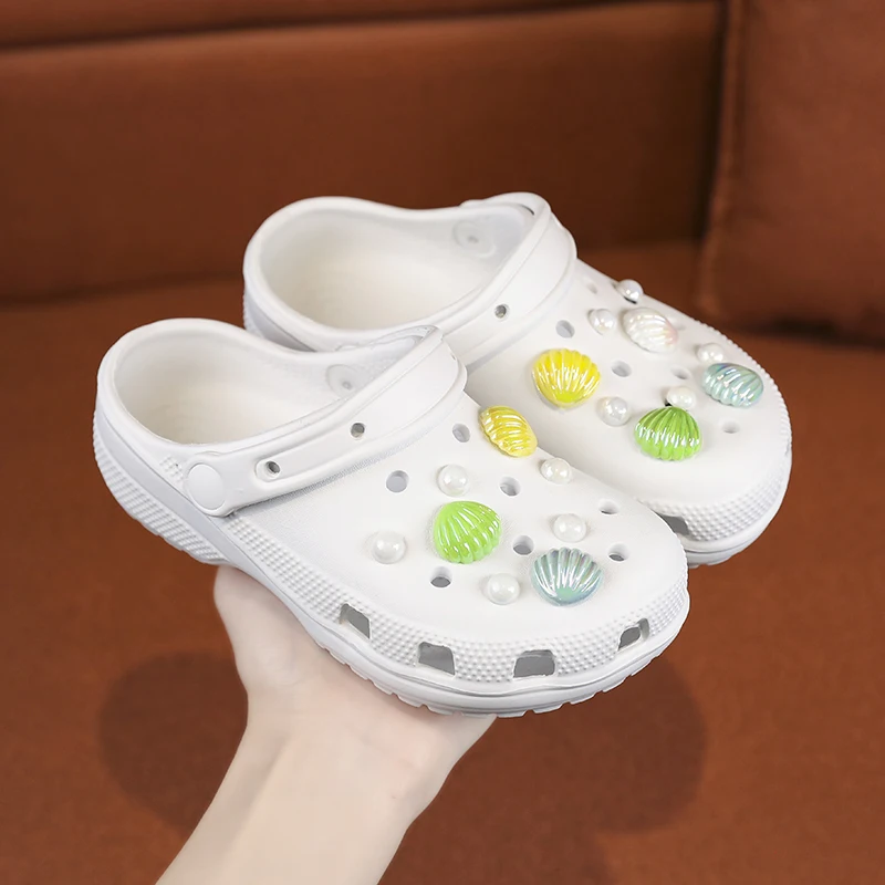 Kids Sandals Beach Shoes Children Sandals Baby Shoes Kids Shoes Summer Kids Sandals Hole Children's Shoes Slippers Soft Anti-Skid Cartoon DIY Design Hole Sandy Beach For Boys Girls
