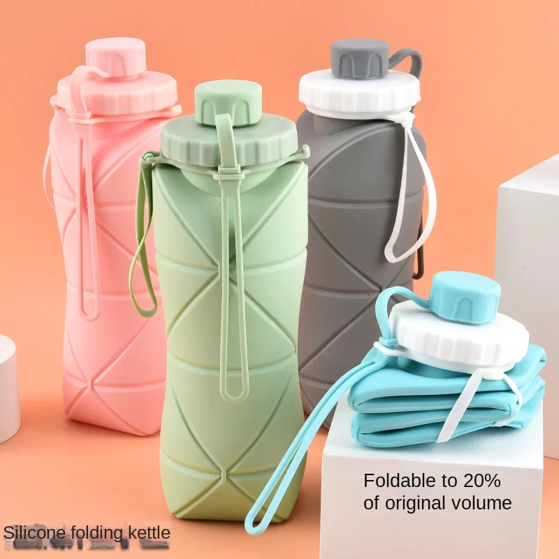 Creative Silicone Folding Cups Outdoor Sports Bottle Large Capacity Travel Water Cup 1Pieces Folding Silica Gel Cup Coffee
