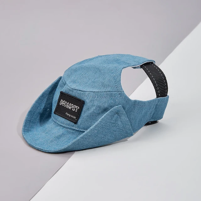Cappellino Da Baseball Per Cani - Regolabile, Protezione Solare, Fori Per Orecchie, Blu M - Foto 6