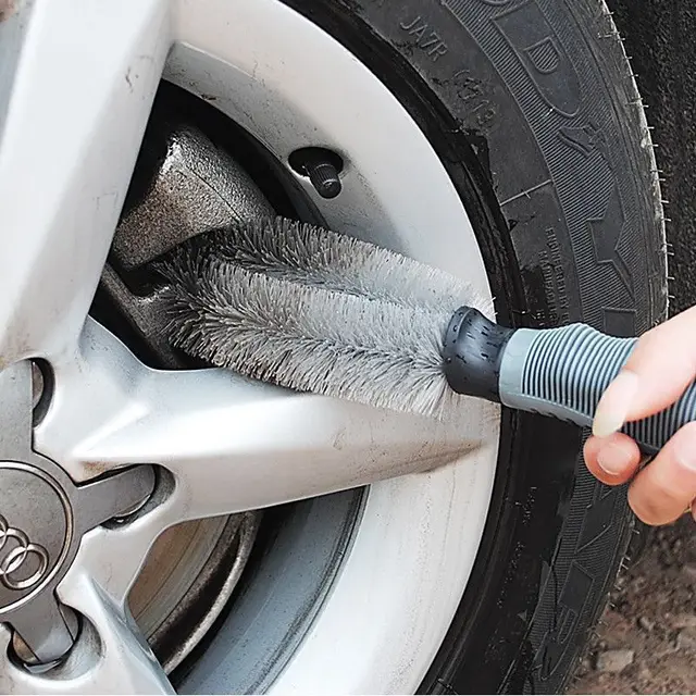 Car Wheel Cleaning Brush Profession Tire Auto Cleaning Detailing Care Wet  Dry Wheel Tire Rim Clean Brush Goods Accessory 1