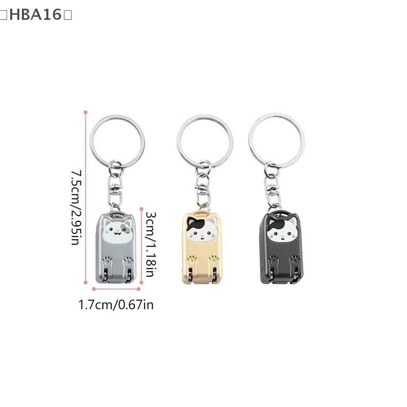 New Stainless Steel Fingernail Clipper Metal Foldable Mini Creative Kitten Nail Clipper Trim Nails Keychain
