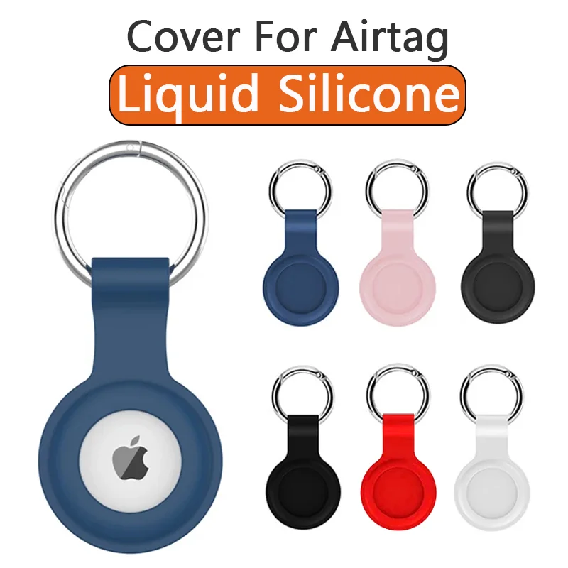 Abdeckung für Apple Airtags Hülle, flüssiges Silikon, Schutzhülle, Tracker-Zubehör, kratzfeste Hülle, Schlüsselanhänger, Air-Tag-Hülle