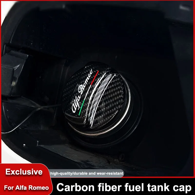 알파 로메오 4C 159 166 줄리아 줄리에타 156 GT용 자동차 카본 파이버 연료 탱크 캡 보호 커버 스티커 인테리어 액세서리