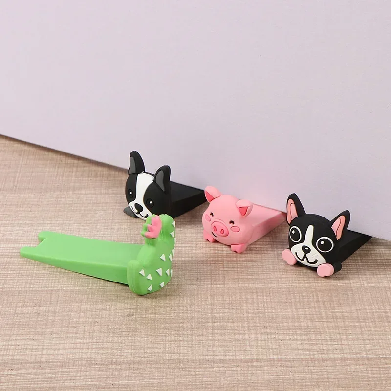Handle Stopper Home Door Anti-collision Stopper Cartoon Door Stop Silicone Reusable Shock Absorbent Block Wedge Doorstops