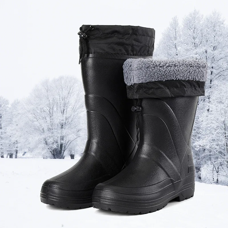 Chaussures de pluie EVA homme haute qualité 2026 - Bottes neige plateforme pêche antidérapantes