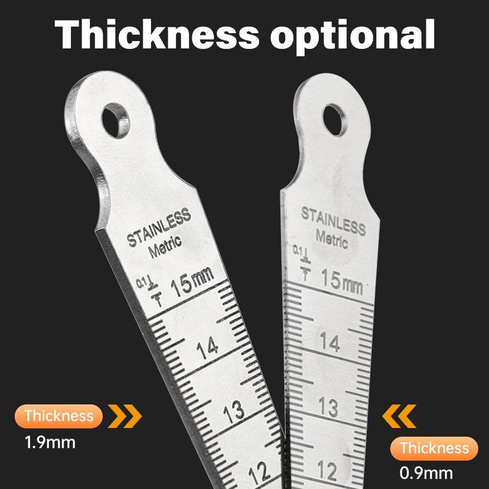 0-15mm Wedge Taper Ruler Stainless Steel Welding Taper Feeler Gauge Depth Ruler Hole Inspection Measurement Tool Wedge Woodwork feeler gauge
