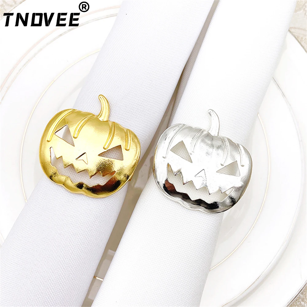 

8Pcs Metal Pumpkin Napkin Rings Holder Fall Napkin Rings for Wedding Holiday Christmas Thanksgiving Party Table Decor ERH36