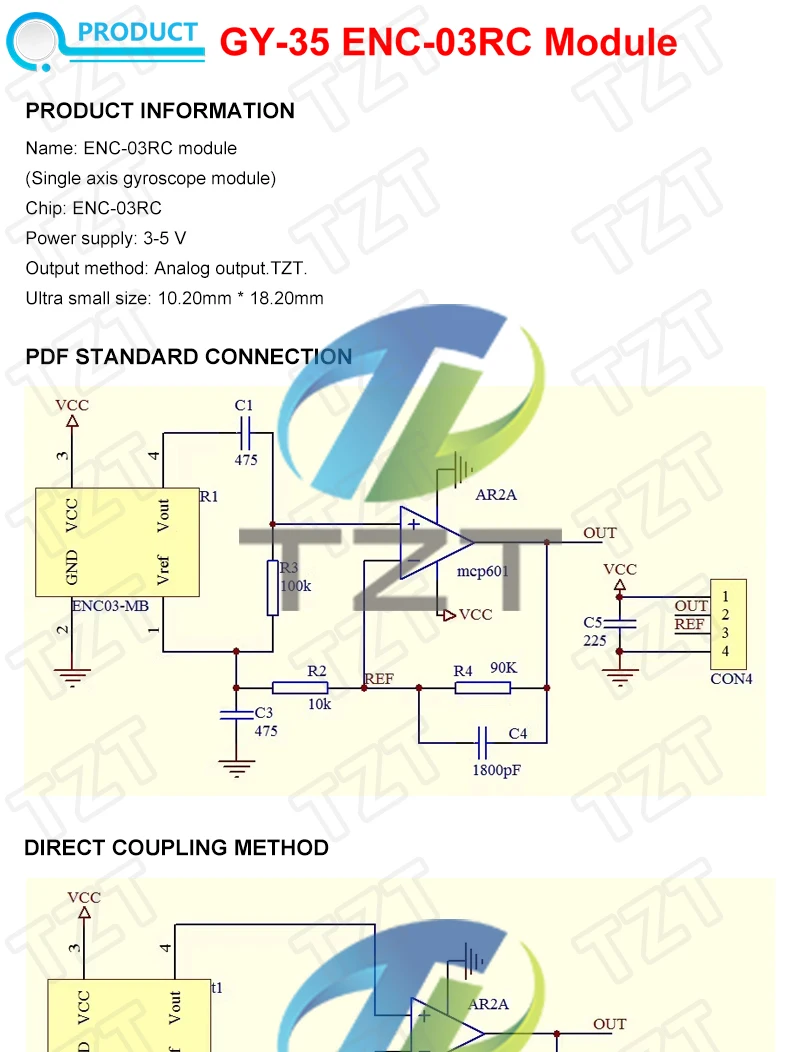 TZT 1/3PCS GY-35-RC ENC-03RC Einzelsensormodul für Arduino – Detail 1