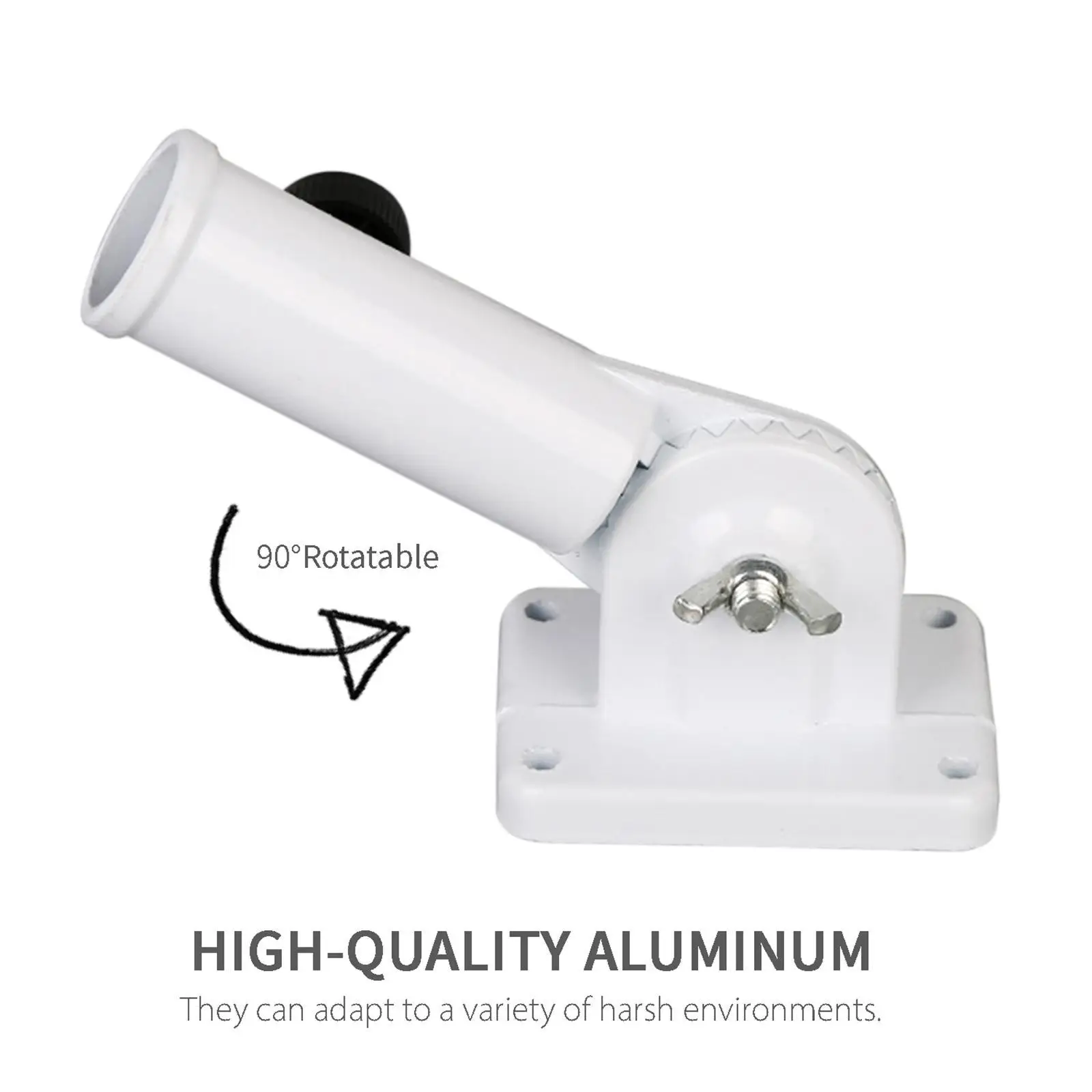 1 Inch Aluminum Alloy Wall Mount Flag Pole Bracket Display Flag in Pole Holder Base Stand Brackets