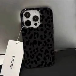 Chic Gray - White Leopard Print Soft Phone Case for iPhone 15 Plus (Y1 - T11116)