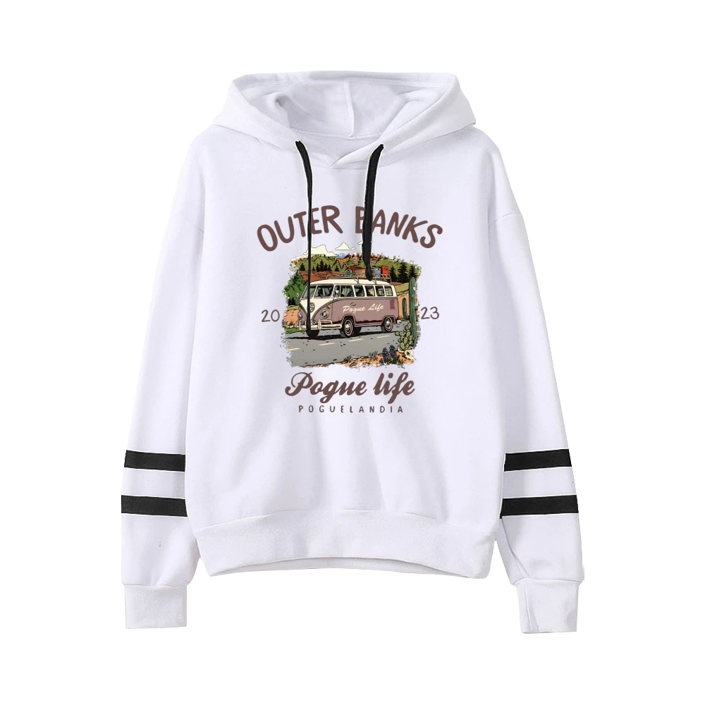 

Outer Banks Pogue Life Hoodie Pocketless Parallel Bars Sleeve Streetwear Men Women Hooded Sweatshirt 2023 Fashion Clothes