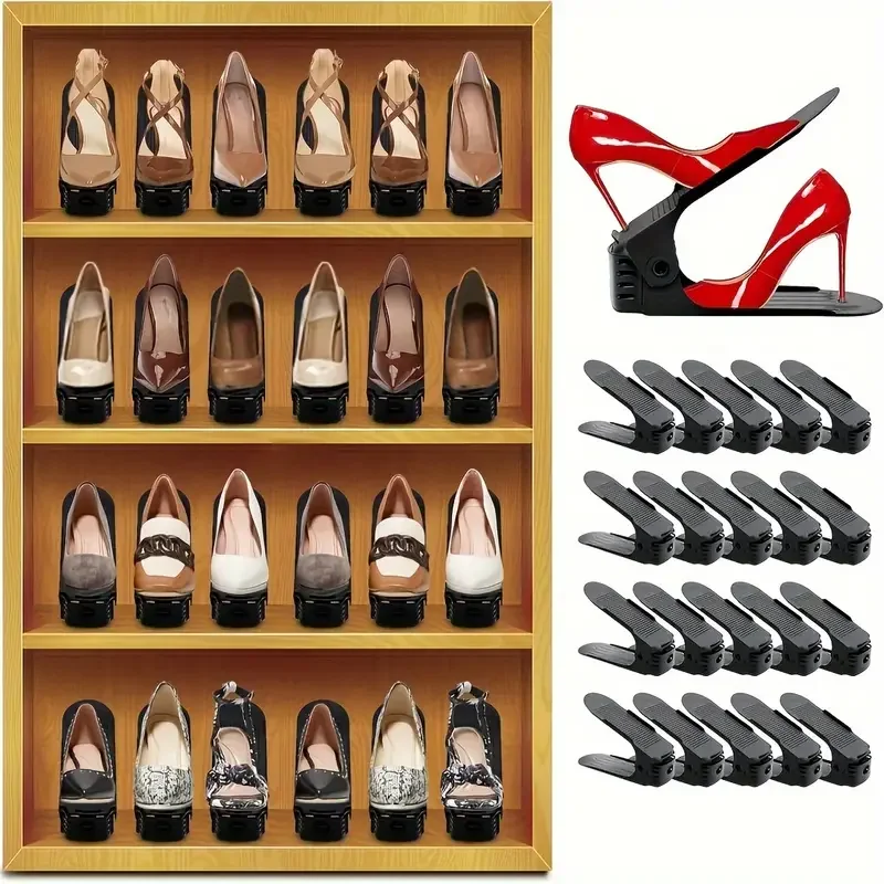 Shoe Organizer 6pcs Adjustable Shoe Organizer Rack Double Layer Rack Space Saving Holder Dormitory Bedroom