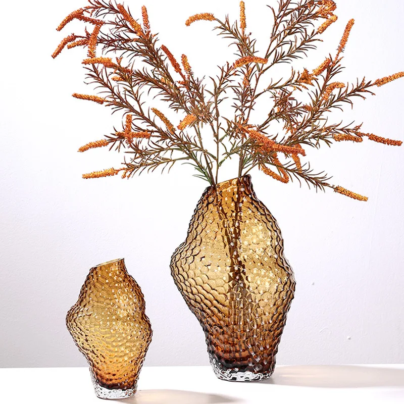 

High End Irregular Conch Belly Handmade Glass Vase Home Decor Hydroponic Vase Living Room Decorative Vase Ornaments
