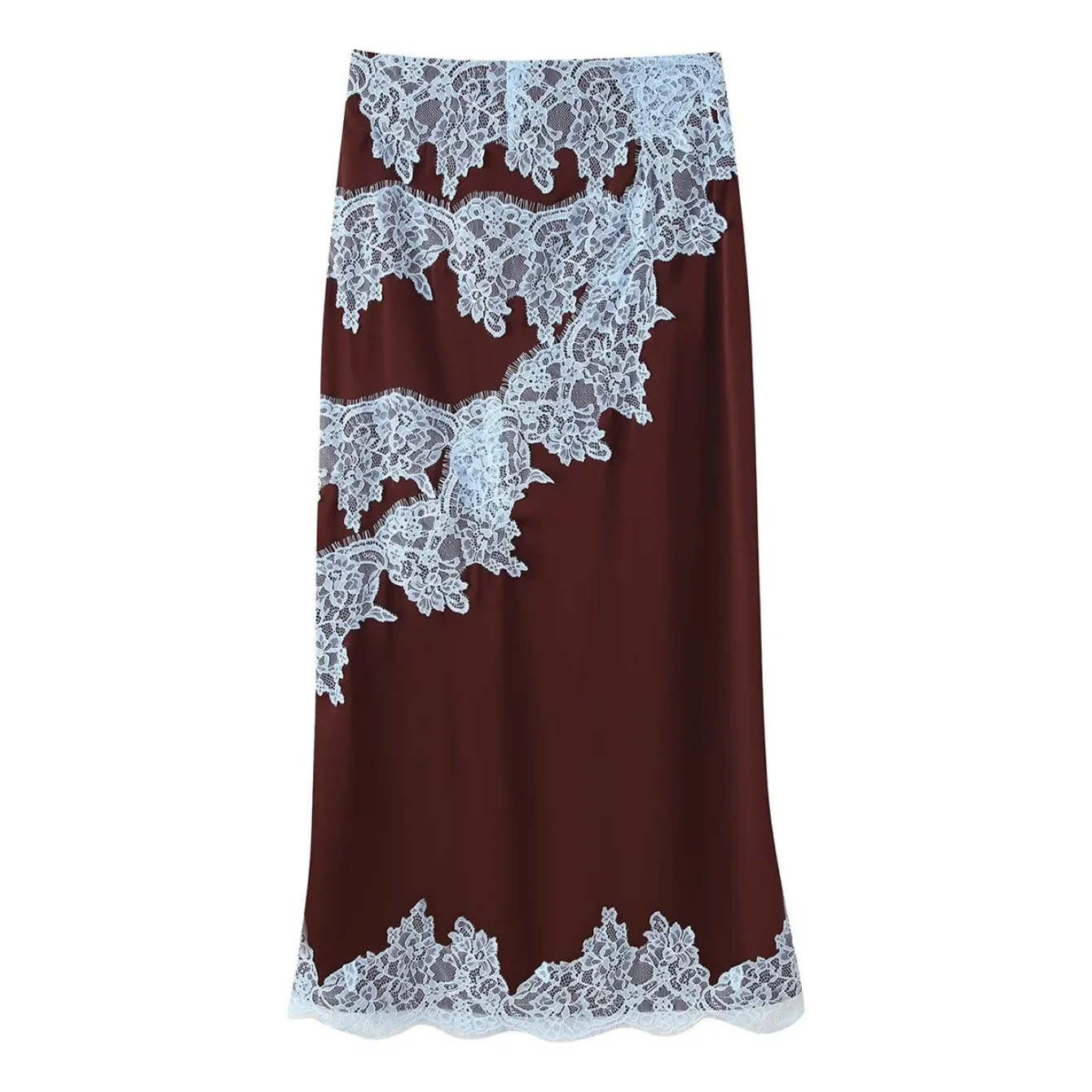 Women Spring Summer New Sexy Lace Embroidery Splicing Skirt Set Or Female Elegant V-Neck Lace-Up Vest Top Or Lady Half Skirt