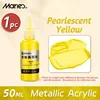 Marie's 50ml/1.69 oz 1pc Pearlescent Yellow Metallic Acrylic Paint,Quick-Drying for Glass,Rock,Wood,DIY for Adults & Artists 1
