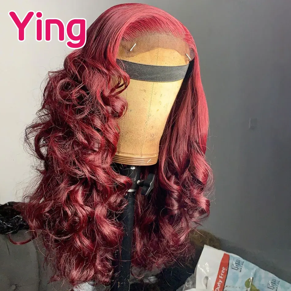 

Ying Hair Burgundy 99j Body Wave Remy Human Hair Wigs for Women 13X6 Lace Frontal Wigs 13X4 Lace Front Wigs Pre Plucked Hairline