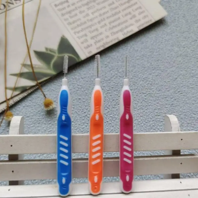 [PU]20개/박스 치간 브러쉬 치아 브러쉬 구강 청소 도구는 음식물과 플라크를 제거합니다. 청소 도구 부드러운 마이크로 브러쉬