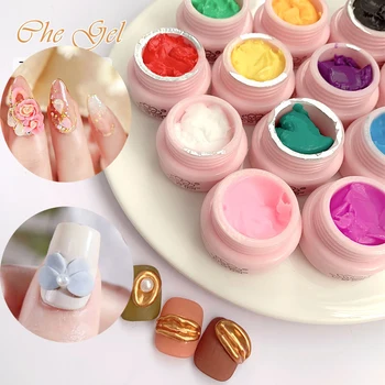 Gel per Unghie Scultoreo in 12 Colori, Gel UV 3D Effetto Plastilina, Smalto Creativo per Nail Art Fai-da-Te, Gel Rimovibile per Rilievo 3D