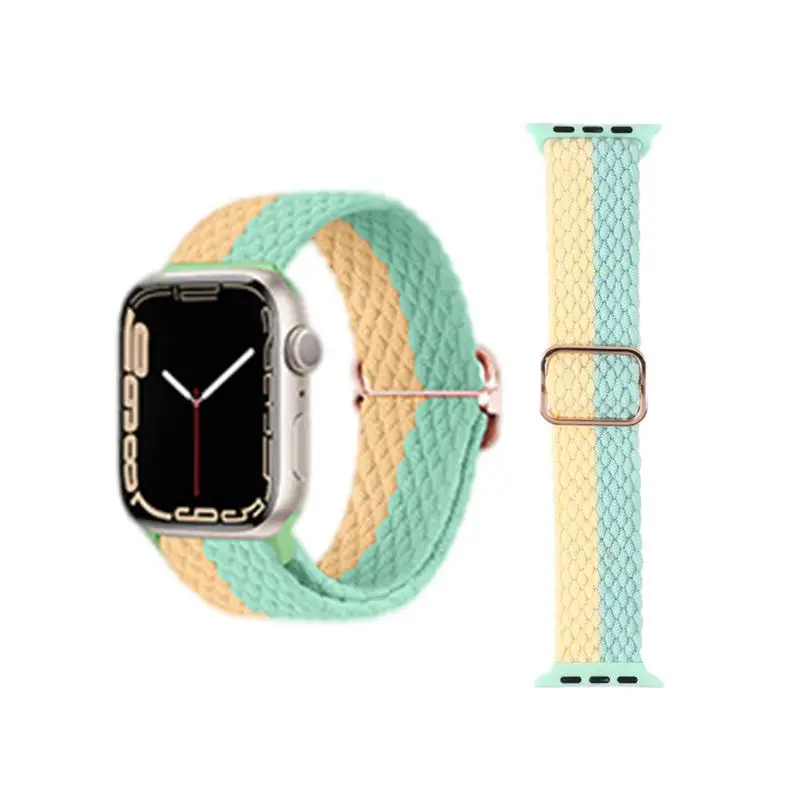 

Ремешок нейлоновый Плетеный для наручных часов, регулируемый браслет для Iwatch Series 7 6 3 4 5 Se, 38 мм 41 мм 40 мм