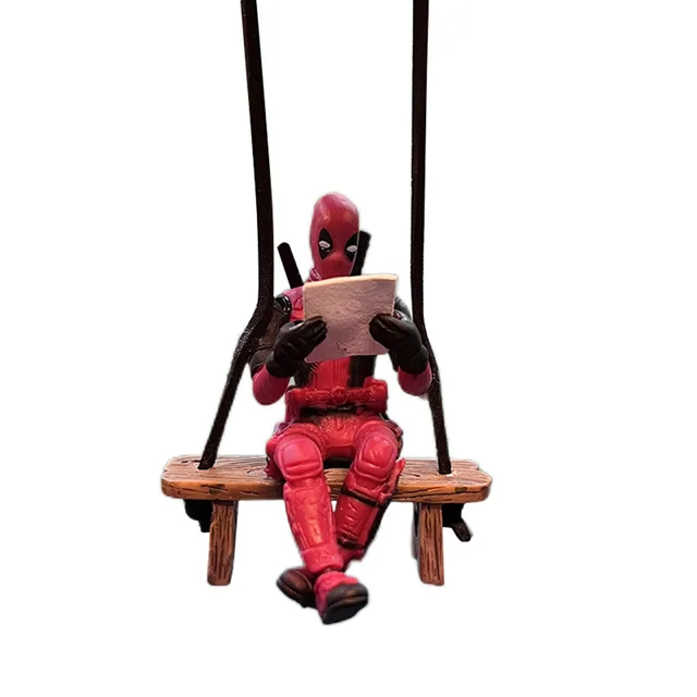 Auto Innen Spiegel Anhänger DIY Harz Animation Charakter Schaukel Lesen  Deadpool Modellierung Innen Zubehör 1 stücke