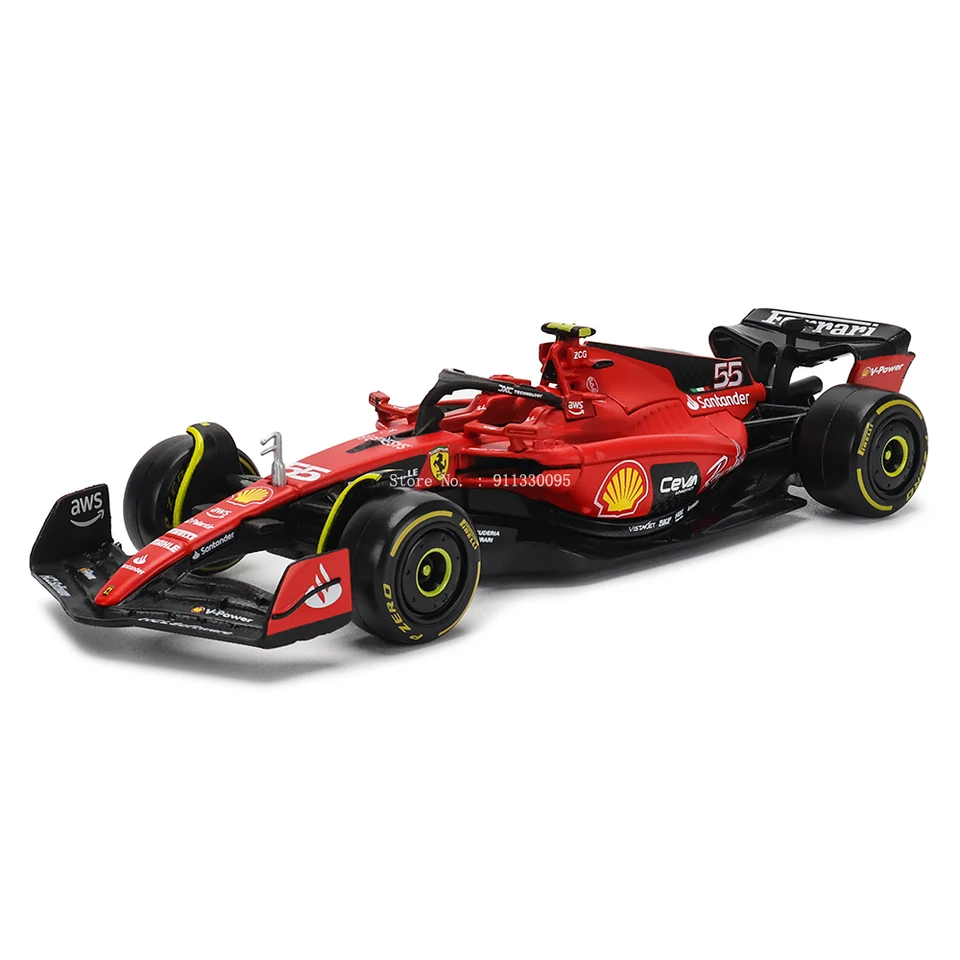 Bburago 1:43 F1 페라리 2023 SF23 16 Lecler 55 Sainz Jr. 합금 자동차 다이 캐스팅 모델 장난감 컬렉션 1 차 수식
