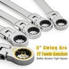 WOZOBUY Flex Head Ratcheting Wrench Set- Metric Ratchet Combination Wrenches CrV Gear Spanner Set Car Key Wrench Repair Tool Set 3