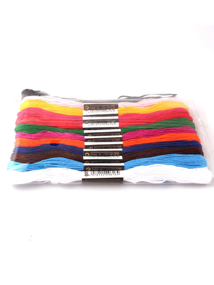 Description Picture 2 of item10 color cross-stitch stitch tool set Embroidery thread kit Bracelet braided cord DIY hand-embroidered thread