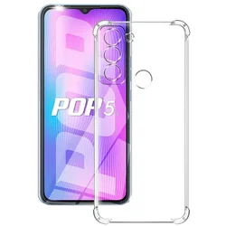 Silicone Soft Shockproof Transparent Case - Clear Protective Cover for Tecno Pop 5 LTE (Shockproof Case)