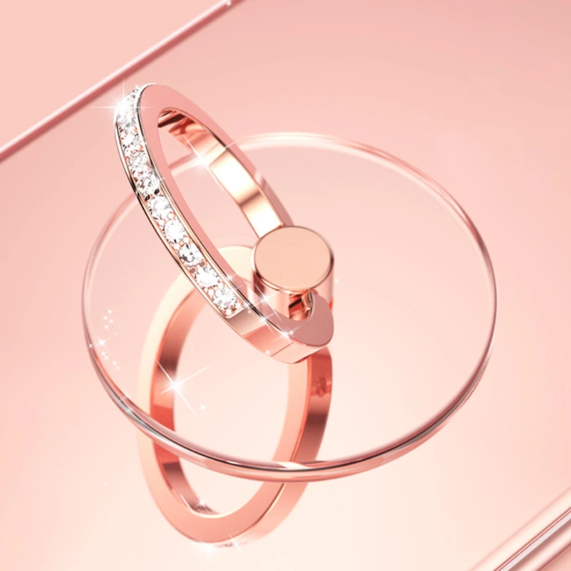 Elegant Diamond Inlaid Rotating Phone Holder with Ultra-thin Design and Strong Adhesive