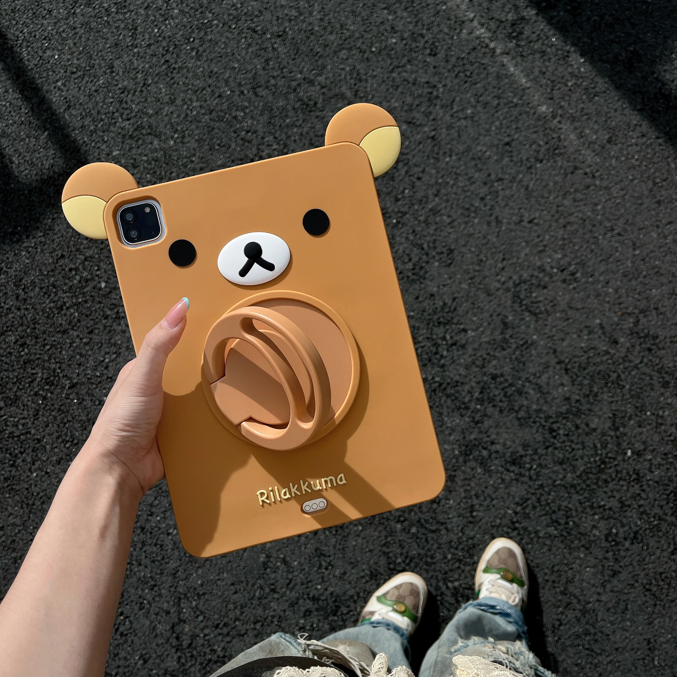 3D Cartoon Cute Bear Silicone Tablet Case