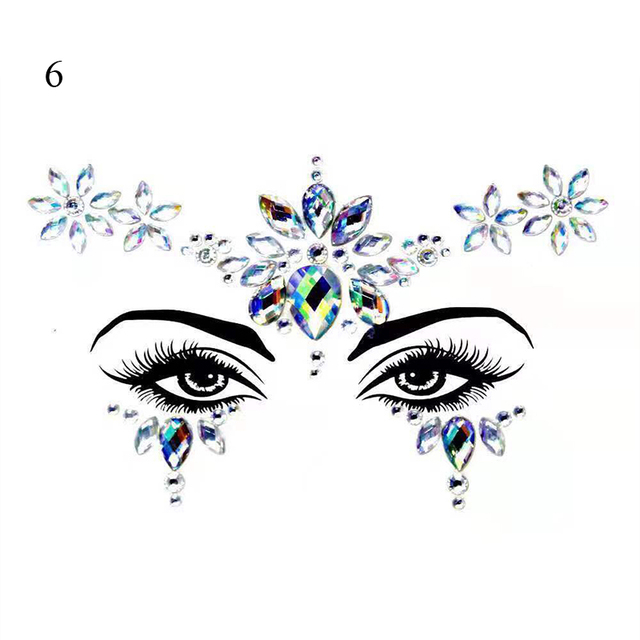 Crystal Tattoo Sticker Drill Stickers Eyes Sticker Party Face Stickers Face Decoration Diamond Masquerade Temporary Tattoo