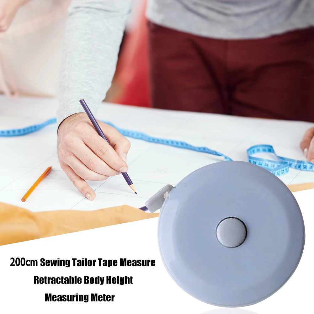 Retractable Tape Measure Body Measuring Tape Portable Roll for Body Fabric Sewing Tailor Cloth Measure Waist 200cm/79inch tape measure