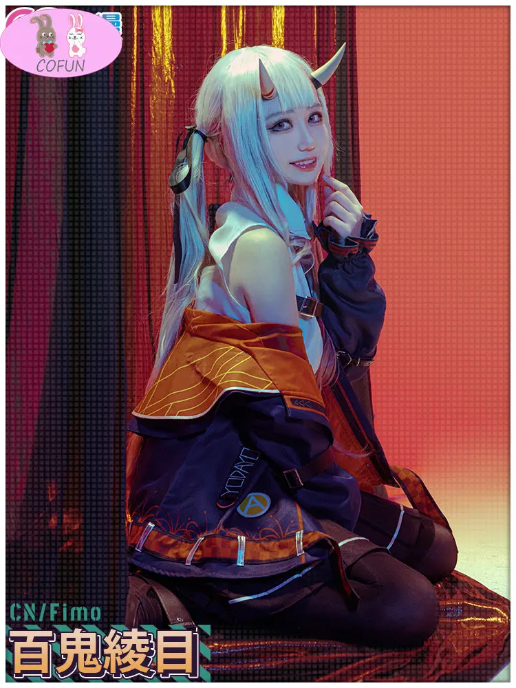 

Hololive VTuber Nakiri Ayame Cosplay Costumes YouTuber Halloween Carnival Outfits Uniforms Women Party Wig Shoes