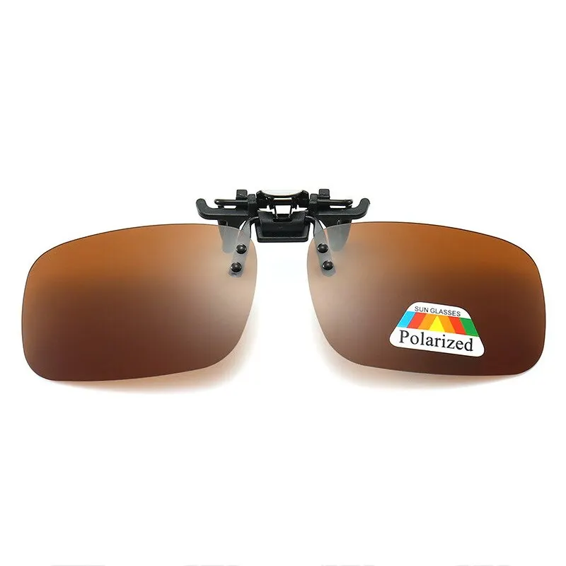 Polarized Sunglasses Clip-on Sunglasses Fashion Rectangular Men's Polarized Driving Sunglasses Up UV 380 Driving Fishing Night Vision Glasses Clips