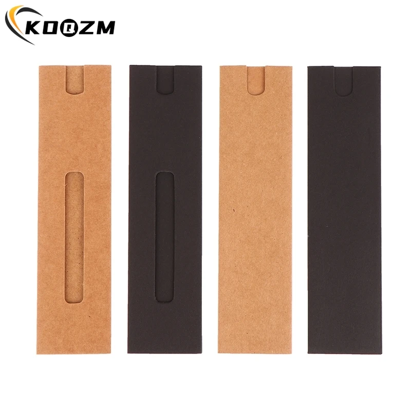 Stationery Box Pen Storage Bag 10Pcs kraft paper Pen Box Sleeve Packaging Single Fountain Holder Pouch Ballpoint Cardboard Empty Case Kraft Paper Pen Sleeves