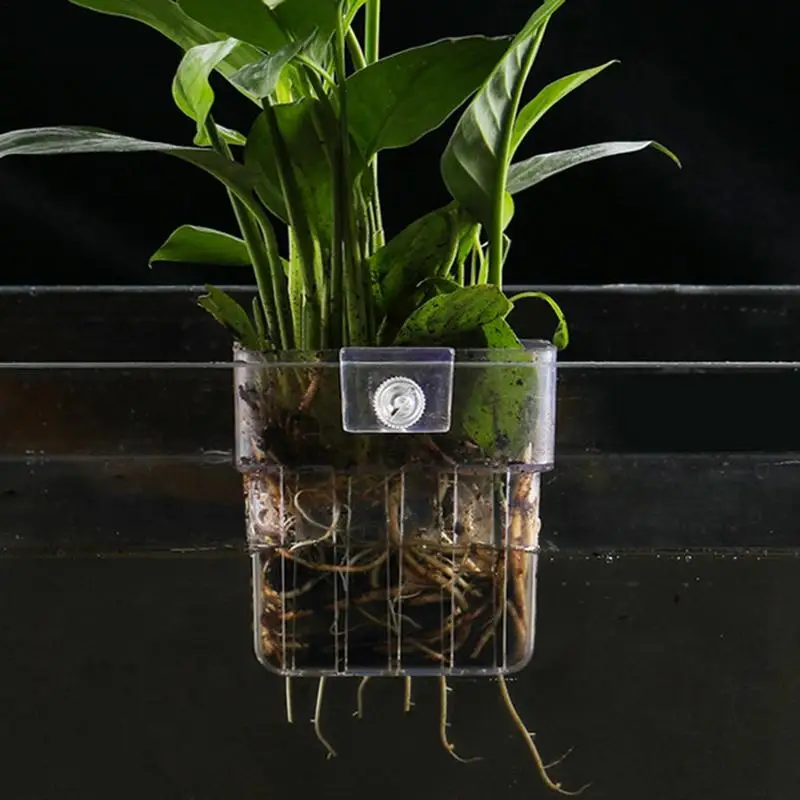Aquarium Plant Holder fish tank water grass planting cup Aquatic Plant Cup with Hook Aquarium landscaping Decoration Plants Pot
