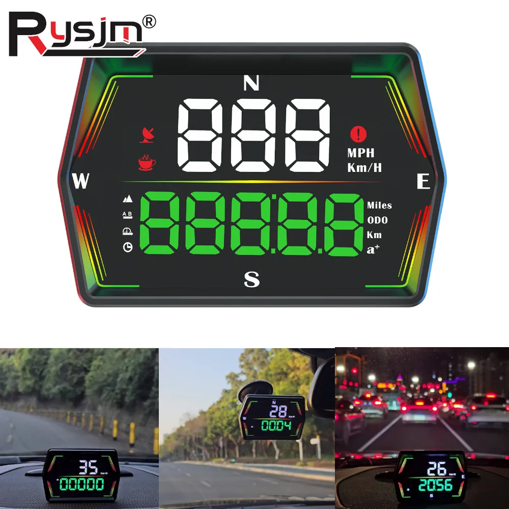 Kingneed HUD C3010 Head Up Display GPS Universale – Tachimetro Digitale Con Bussola, Schermo 5,4 Pollici, Font Verde