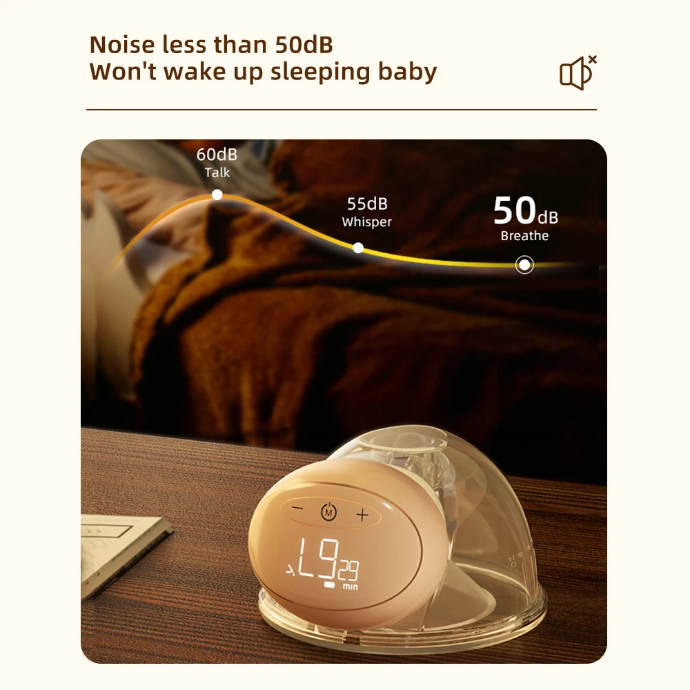BEBEBAO P7 Wearable Electric Breast Hands Free Milk Pump LED 3 Modes 10 Levels of Suction 240mL Capacity Food-grade Material