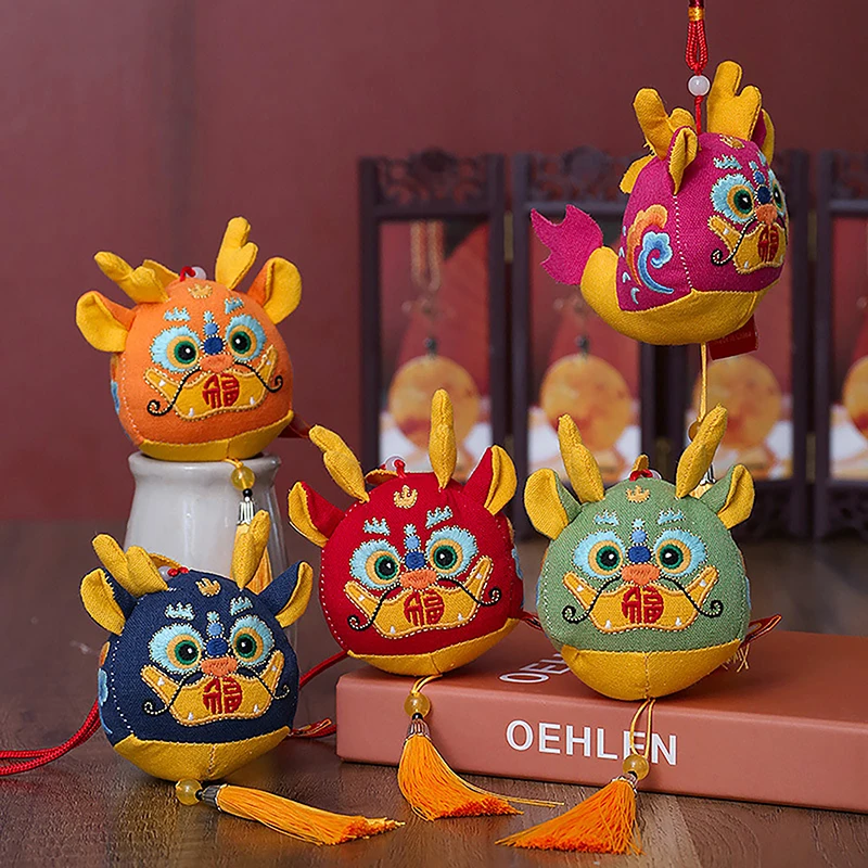 

2024 Chinese Zodiac Dragon Plush Toys Stuffed Dinosaur Dolls Animal Mascot Keychain Pendant Backpack Decor Kid Gift