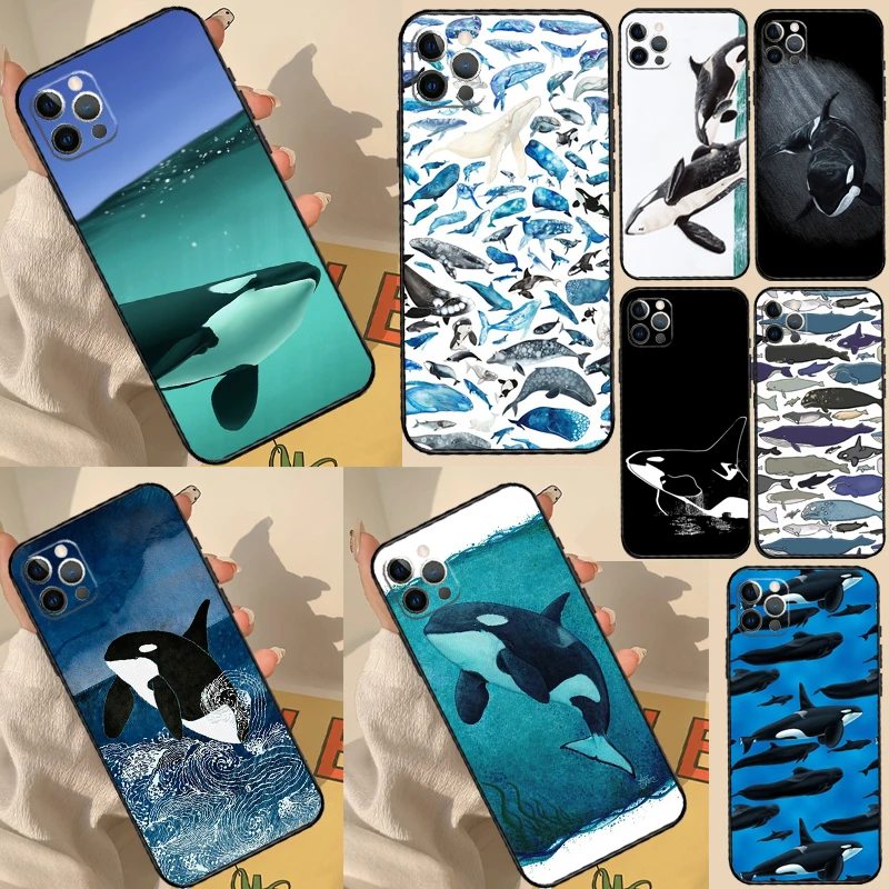 Simpatica Custodia Blue Killer Whale Per Iphone 11 12 13 14 15 Pro Max Cover Per Iphone 13 12 Mini Xr X Xs Max 7 8 Plus Se 2020