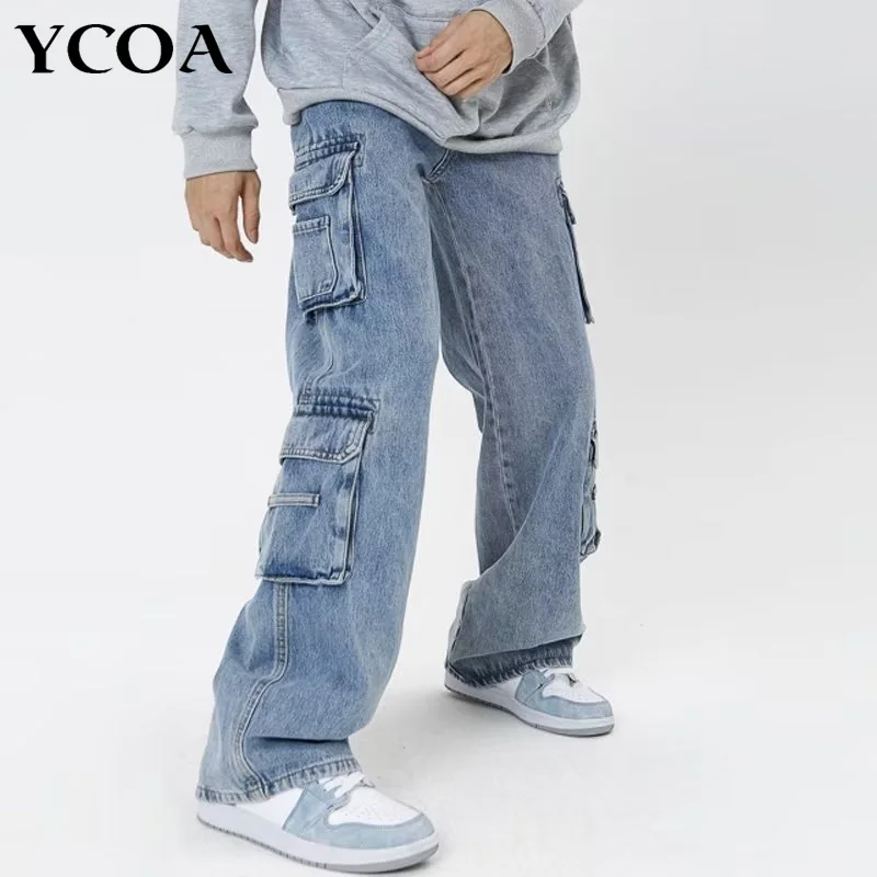 

Men's Jeans Y2k Cargo Pants Baggy Denim Trousers Korean Fashion Hip Hop Oversized Casual Aesthetic Streetwear Grunge Clothing
