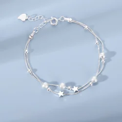 Elegant Blue Crystal Sterling Silver Bracelet | Designer Hollow Adjustable Jewelry Gift (Style C)