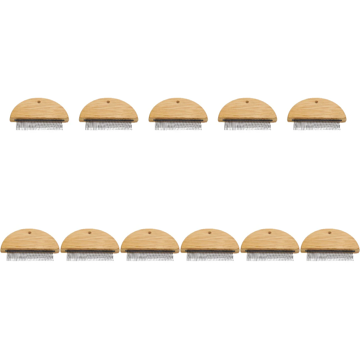 

11 Pack Wooden Horse Brush Grooming Tool Hair Metal Cattle Trowel Deshedding Tools for Dogs Cleaning Comb