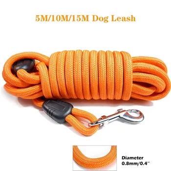 5M/10M/15M Long Rope Training Dog Leash- Heavy Duty Nylon Recall Agility Training Dogs Lead Leash For Medium Large Dog Leash