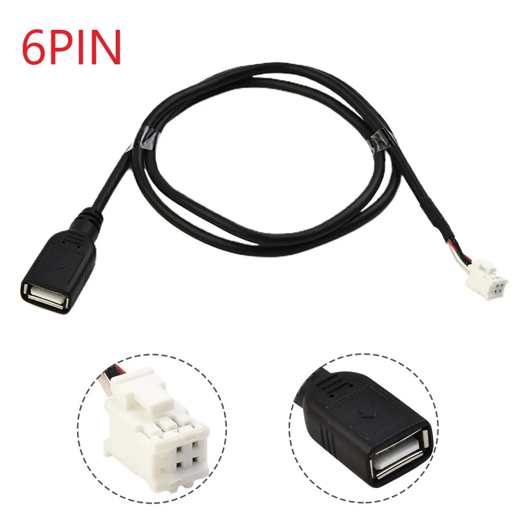 

Extension Cable Car USB Adapter Car USBAdapter Replacement Wear-resistance Black Part Extension Radio Stereo 2pcs