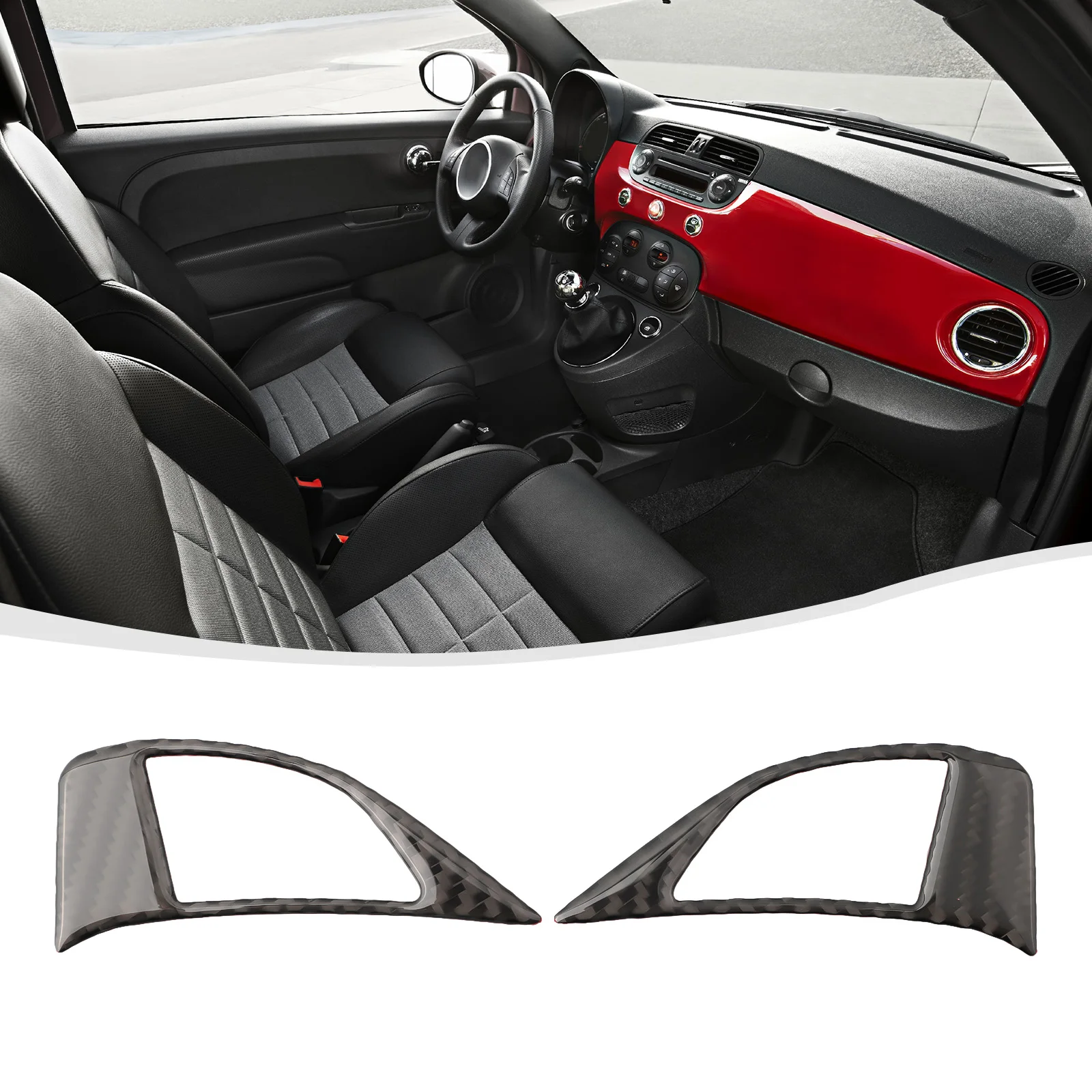 

2 шт., автомобильные аксессуары для руля Fiat 500 2012-2015