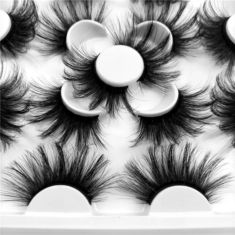 

7 Pairs False Eyelashes Thick 25mm False Eyelashes Thick Cross Lengthening Exaggerated 8D Eyelashes Square Disc Of Eyelashes